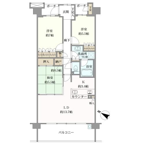 桜堤庭園テラスの間取図