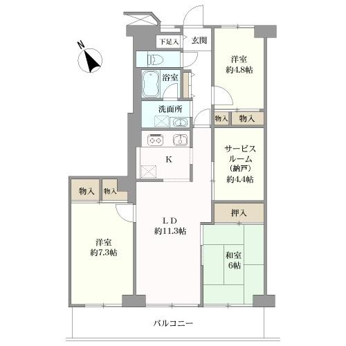 武蔵野中町スカイハイツの間取図