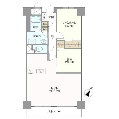 グランシティ三宮の間取図