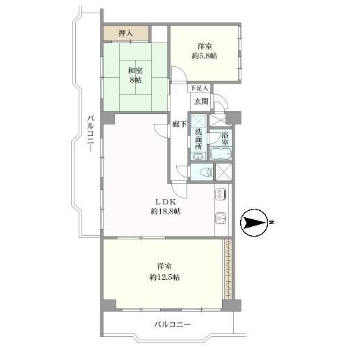 さんくれーる湊川の間取図