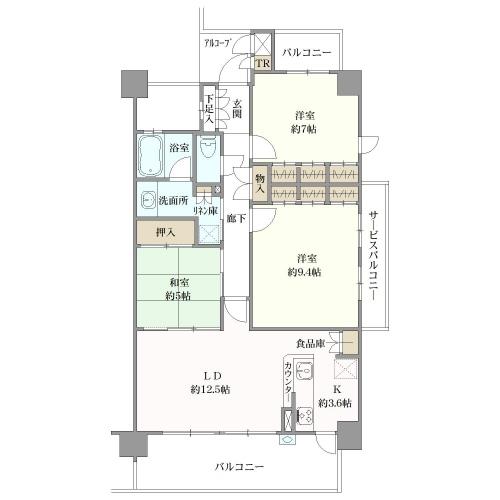 はなみずきコート嵐山松尾の間取図
