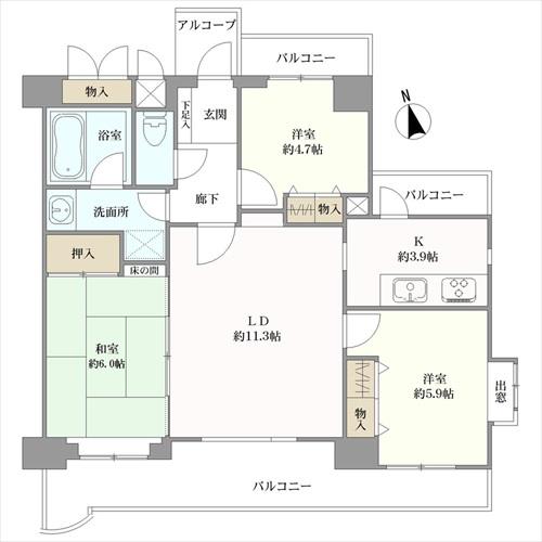 ライオンズマンション津田沼第７の間取図