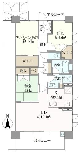 シエリア京都山科の間取図