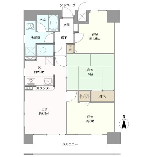 コスモ六角油小路の間取図