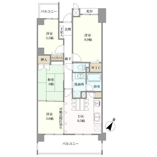 レインボー新富町の間取図