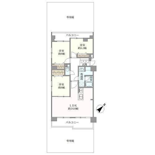 ライオンズマンション元八事第弐の間取図