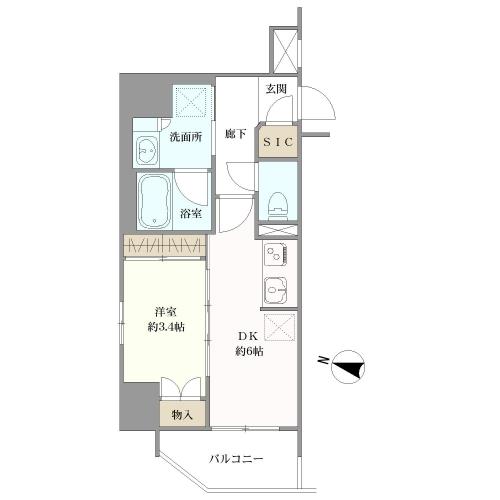 プレサンスロジェ名古屋駅ＧＡＴＥ　ＦＲＯＮＴの間取図