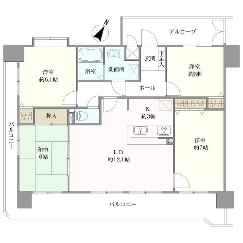 ユーハウス東枇杷島の間取図