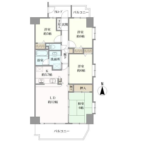 サンパーク第２幅下の間取図