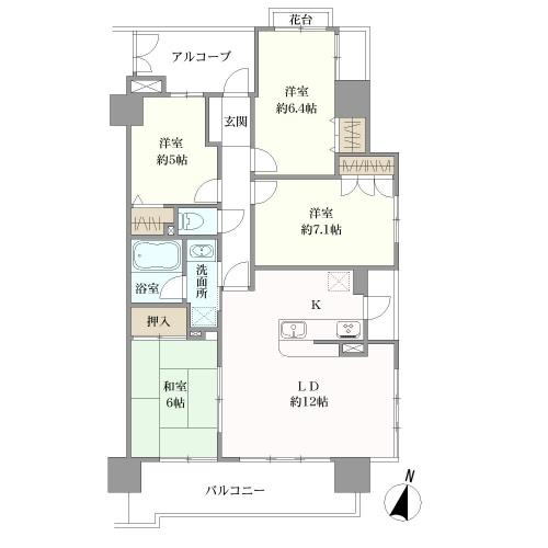 宝マンション稲永の間取図