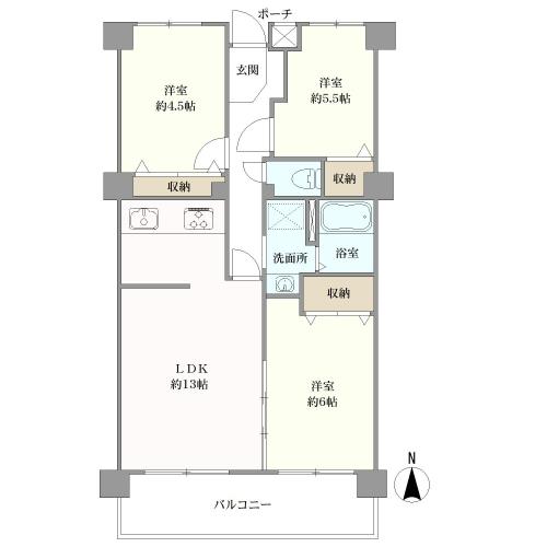 堀田サンハイツの間取図