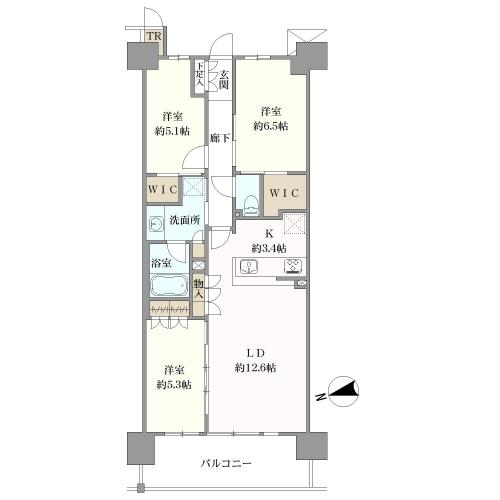 パークホームズＬａＬａ名古屋みなとアクルスガーデンスクエアの間取図