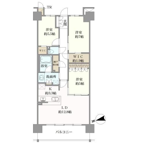 パークホームズＬａＬａ名古屋みなとアクルスガーデンスクエアの間取図
