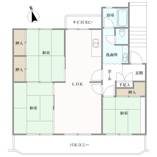 室見第１住宅５号棟の間取図