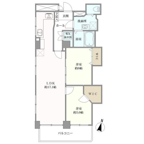 ライオンズマンション西新の間取図