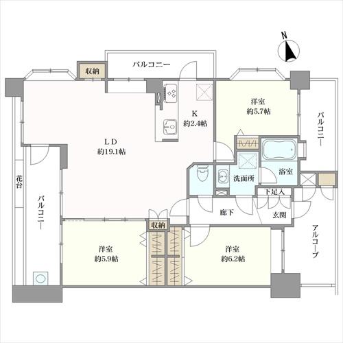 アダージュ原五番館の間取図
