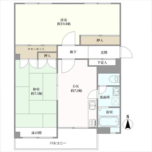 原西団地１号棟の間取図