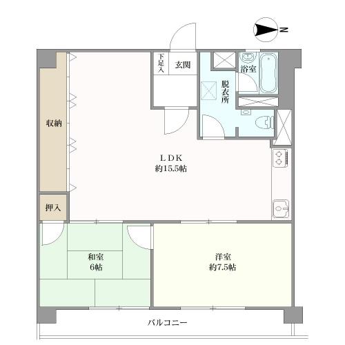 福岡高宮マンションの間取図