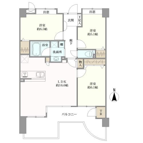 アーバンパレス室見河畔の間取図