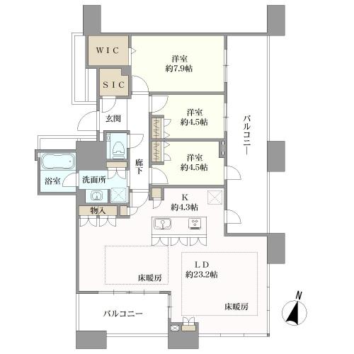 アイランドシティオーシャン＆フォレストタワーレジデンスの間取図