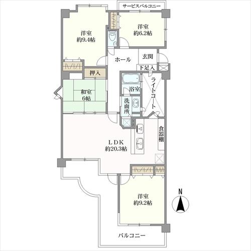 パークヒルズ平和倶楽部B館の間取図