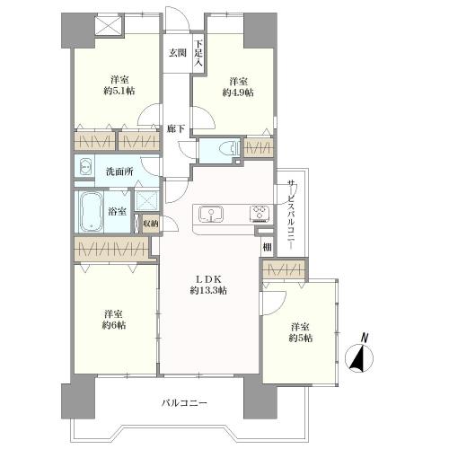 グランピアマンションアーガス吉塚の間取図