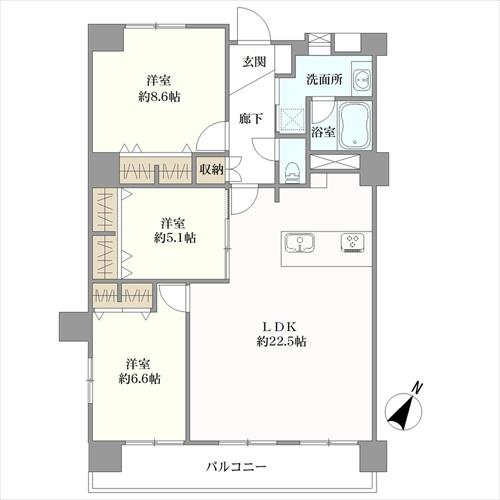 弥生パインマンションの間取図