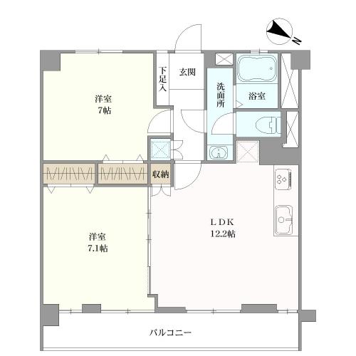 福岡高宮マンションの間取図