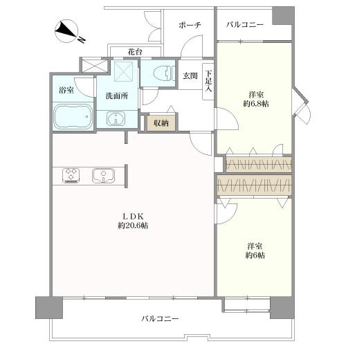 サントーア薬院の間取図