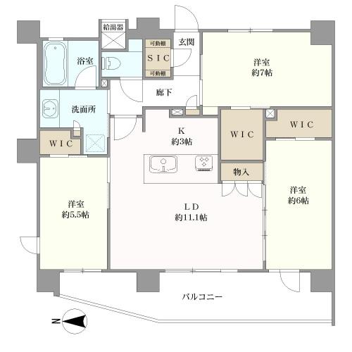 クオス綱島ザ・レジデンスの間取図