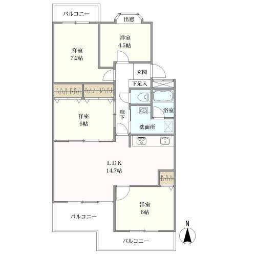 エルグランデ萩山の間取図