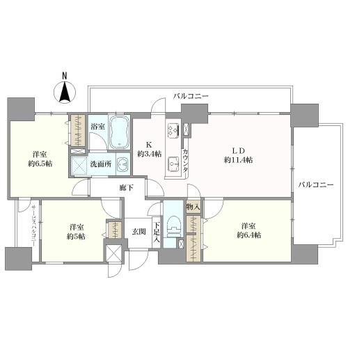 グラン・コート伏屋ＩＩの間取図