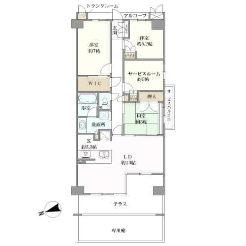 アルバックス覚王山ブランシェの間取図