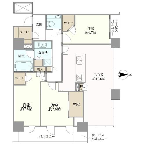シエリアタワー大阪堀江の間取図