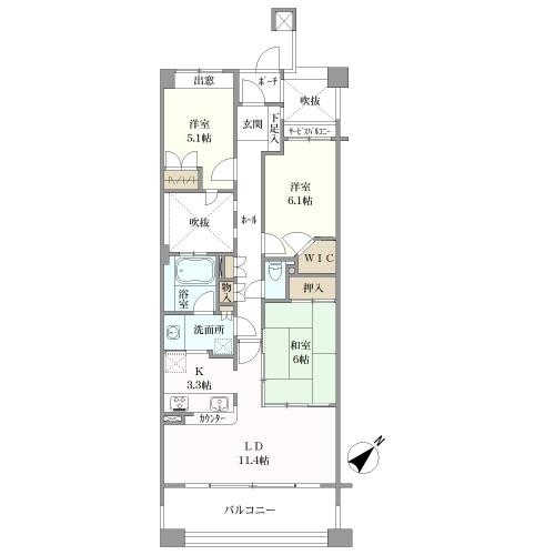 豊中ガーデンハウス・ホワイティルの間取図