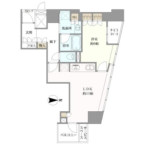 プラウドタワー北浜の間取図