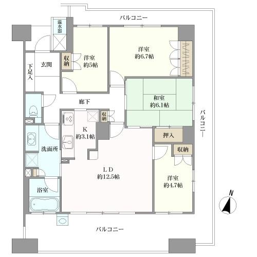 パークホームズ福島エルグレースの間取図