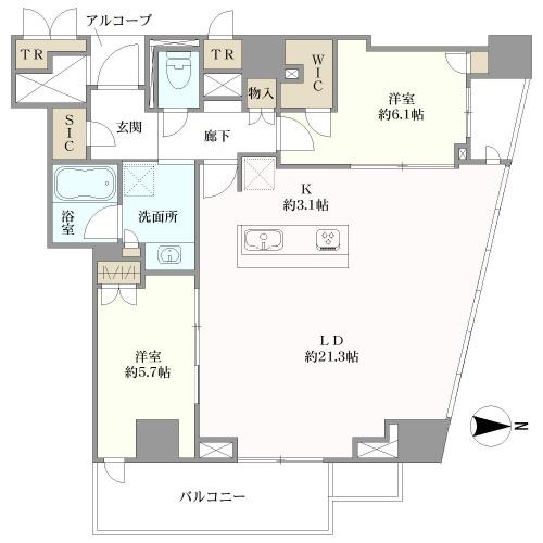 プラウドタワー北浜の間取図