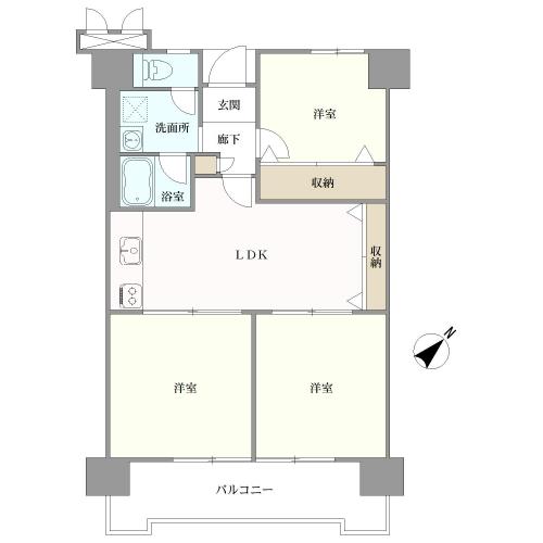 千舟リバーサイドヴイラA棟の間取図