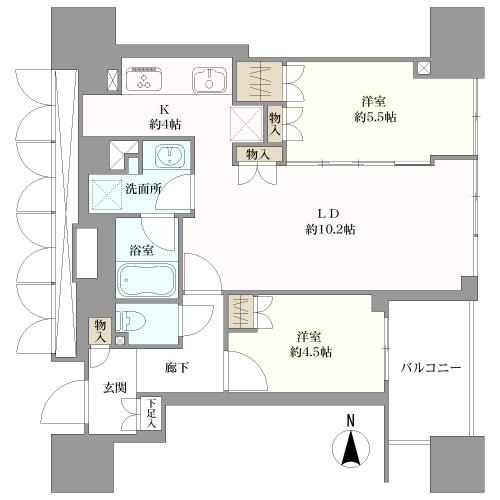 ローレルタワー御堂筋本町の間取図
