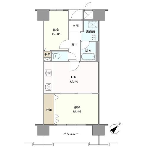 千舟リバーサイドヴィラＡ棟の間取図
