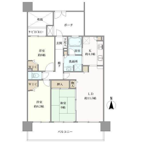 コスモ川口グレイスフォルムの間取図