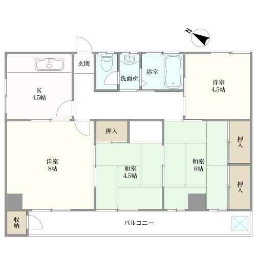 青木グリーンハイツの間取図