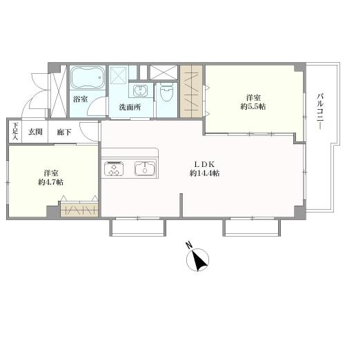 ライオンズマンション上馬の間取図