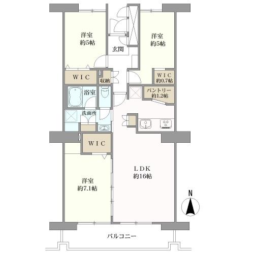 品川八潮パークタウン潮路東ハイツの間取図