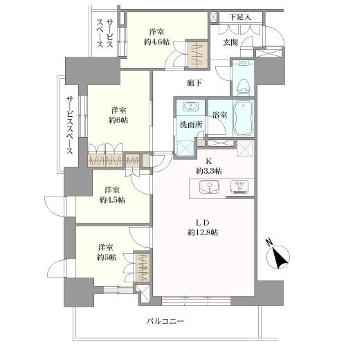 パークタワー山王の間取図