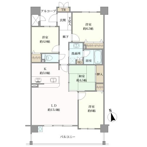 フレスト左京山の間取図