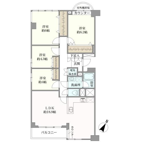 日車マンション南山の間取図