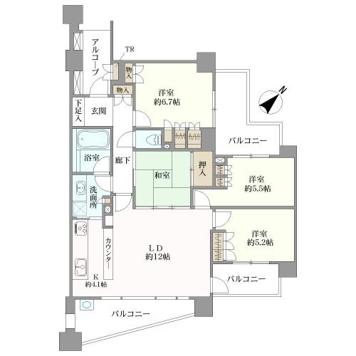 藤和八事緑ケ岡ホームズの間取図