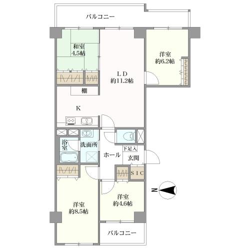 シーアイハイツ千里桃山台の間取図